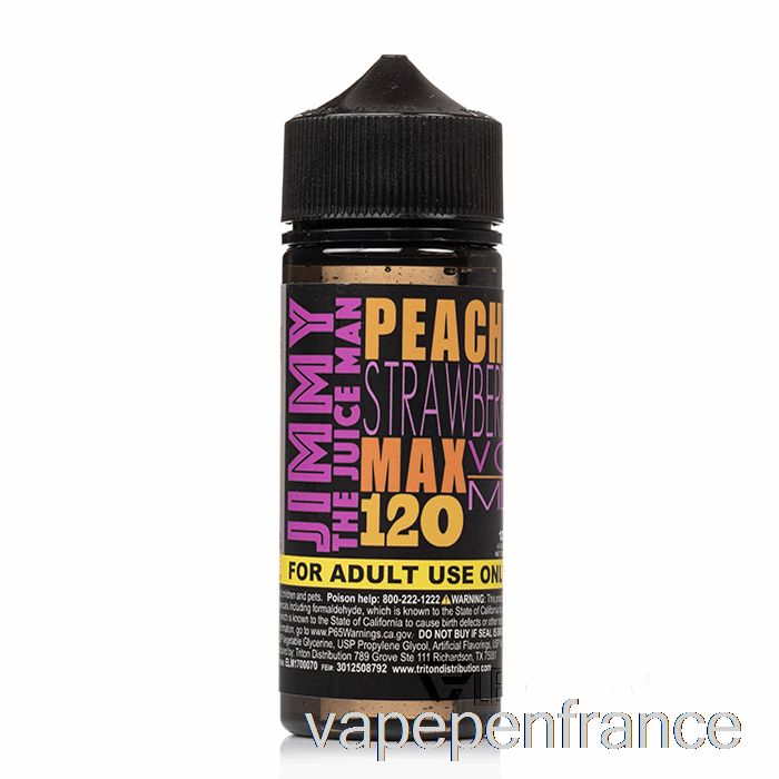 Fraise Pêche - Jimmy The Juiceman - Stylo Vape 120 Ml 6 Mg